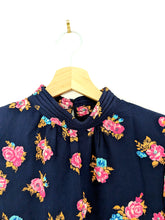 Load image into Gallery viewer, Navy and Pink Floral Long Sleeve Dress Size 10