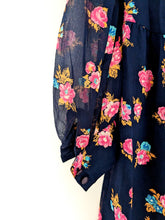 Load image into Gallery viewer, Navy and Pink Floral Long Sleeve Dress Size 10
