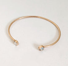 Load image into Gallery viewer, Gold Plated Bangle with Diamante Stones