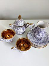 Load image into Gallery viewer, Blue, White and Gold Vintage Tea Set