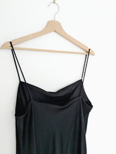 Load image into Gallery viewer, Satin Feel Black Slip Dress. Size 12
