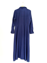 Load image into Gallery viewer, Full Length Blue Cotton Shirt Dress. Size 10
