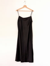 Load image into Gallery viewer, Satin Feel Black Slip Dress. Size 12