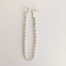Load image into Gallery viewer, Silver Rope Bracelet. 8"