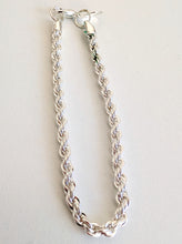 Load image into Gallery viewer, Silver Rope Bracelet. 8"