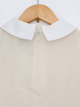 Load image into Gallery viewer, Vintage Cream Long Sleeve Dress with Collar and Bow. Size 12