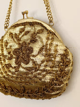 Load image into Gallery viewer, Gold Beaded Vintage Bag