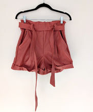 Load image into Gallery viewer, Pink Faux Leather Shorts. Size 10