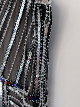 Load image into Gallery viewer, Vintage Flapper Style Black and Silver Dress. Size 10