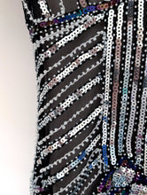 Load image into Gallery viewer, Vintage Flapper Style Black and Silver Dress. Size 10