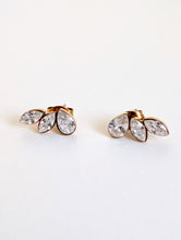 Load image into Gallery viewer, Gold Plated Stud Earrings with Diamante Stones