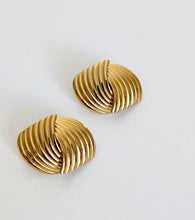 Load image into Gallery viewer, Art Deco Style Gold Stud Earrings