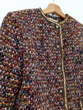 Load image into Gallery viewer, Multi Coloured Tweed Jacket with Sequins. Size 10