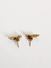 Load image into Gallery viewer, Gold Plated Stud Earrings with Faux Pearl Stones