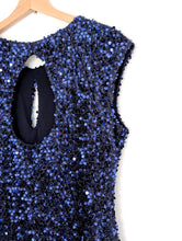 Load image into Gallery viewer, Ossie Clark Blue Sequin Dress. Size 14