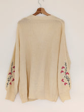 Load image into Gallery viewer, Cream Cardigan with Mushroom Sleeves. Size 24