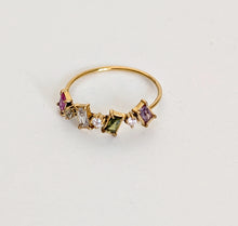 Load image into Gallery viewer, Gold Plated Ring with Stones. Size Q