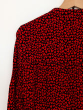Load image into Gallery viewer, Heart Print Red and Black Hush Dress Size 10.