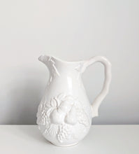 Load image into Gallery viewer, White Ceramic Jug with Fruit Design