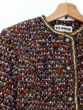 Load image into Gallery viewer, Multi Coloured Tweed Jacket with Sequins. Size 10