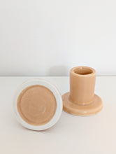 Load image into Gallery viewer, Two Small Peach Candle Holders