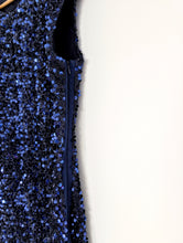 Load image into Gallery viewer, Ossie Clark Blue Sequin Dress. Size 14