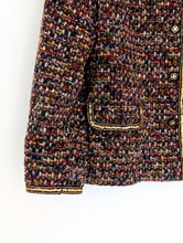 Load image into Gallery viewer, Multi Coloured Tweed Jacket with Sequins. Size 10