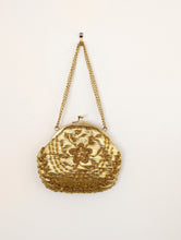 Load image into Gallery viewer, Gold Beaded Vintage Bag