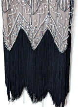 Load image into Gallery viewer, Vintage Flapper Style Black and Silver Dress. Size 10