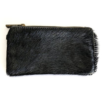 Load image into Gallery viewer, Faux Moleskin and Leather Black Purse
