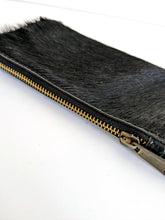 Load image into Gallery viewer, Faux Moleskin and Leather Black Purse
