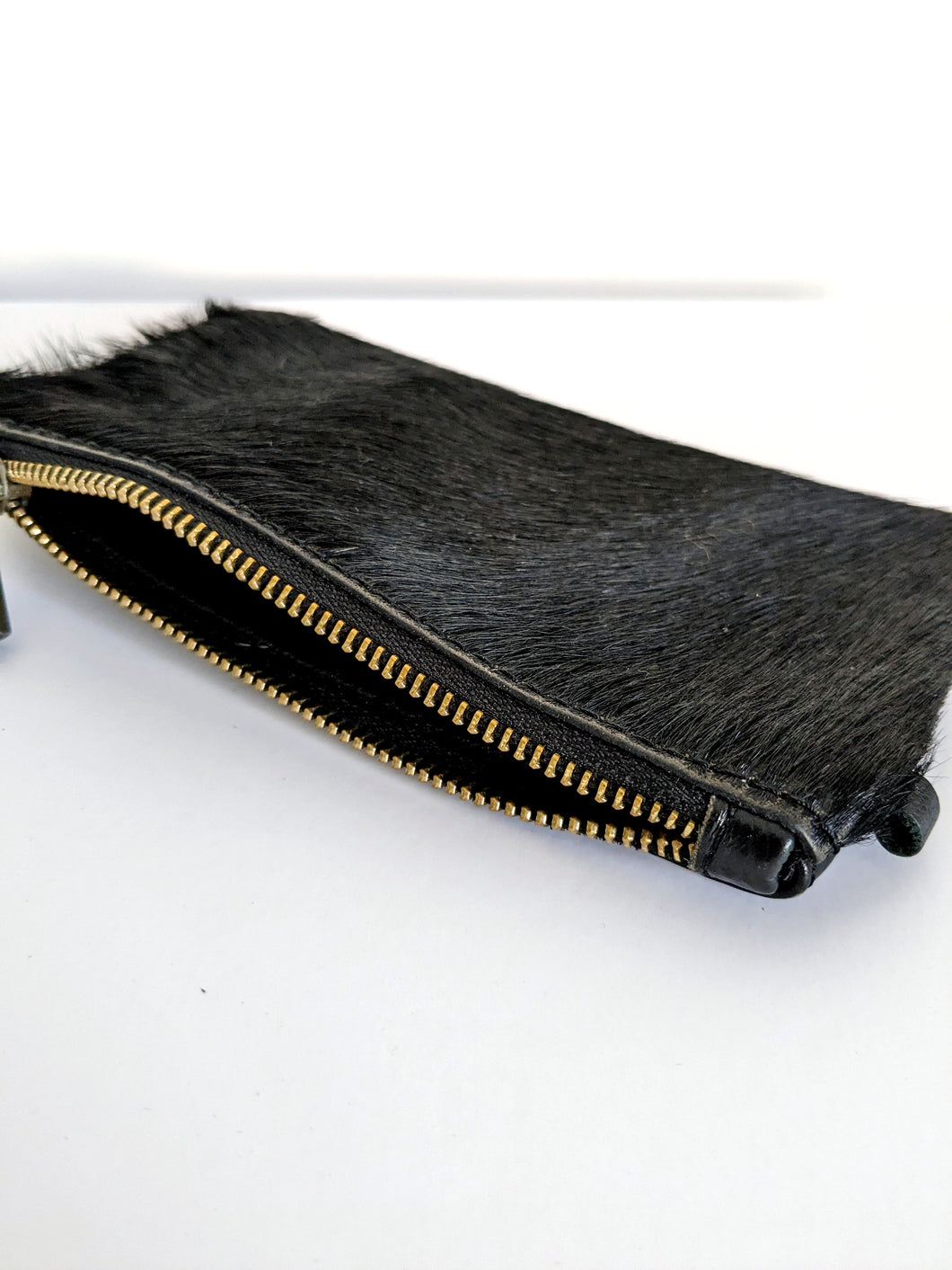 Faux Moleskin and Leather Black Purse