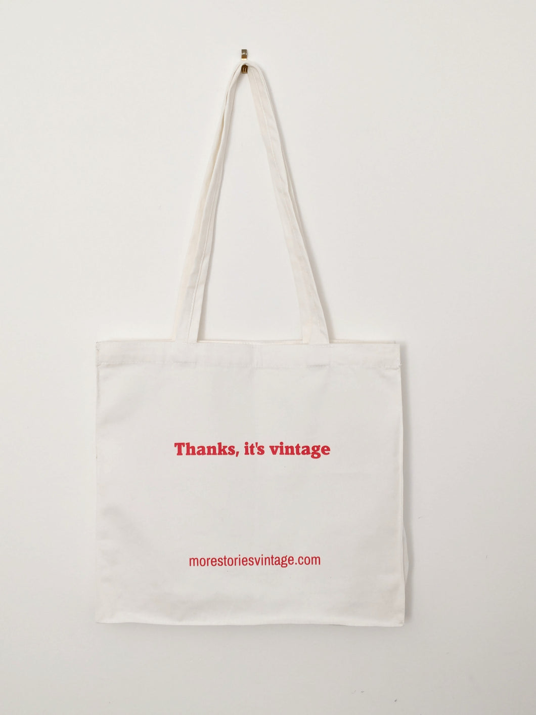 White Cotton Tote Bag. 'Thanks, it's vintage '.