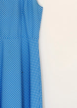Load image into Gallery viewer, Blue and White Polka Dot Dress. Size 14
