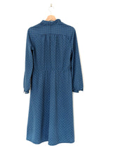 Load image into Gallery viewer, Blue and White Vintage St Michael Long Sleeve Dress. Size 12
