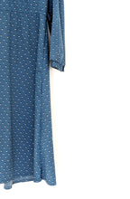 Load image into Gallery viewer, Blue and White Vintage St Michael Long Sleeve Dress. Size 12
