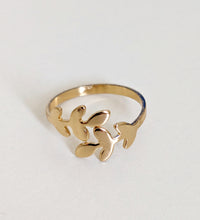 Load image into Gallery viewer, Gold Plated Leaf Design Ring. UK S / EU 60 / US 9
