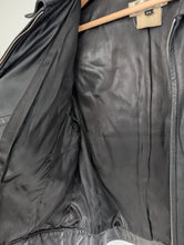 Load image into Gallery viewer, Black Vintage Leather Jacket. Size 10

