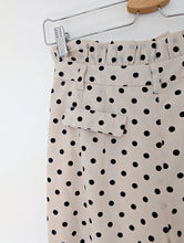 Load image into Gallery viewer, Black and White Polka Dot Trousers Size 8
