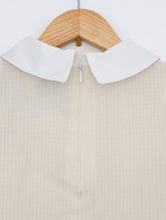 Load image into Gallery viewer, Vintage Cream Long Sleeve Dress with Collar and Bow. Size 12
