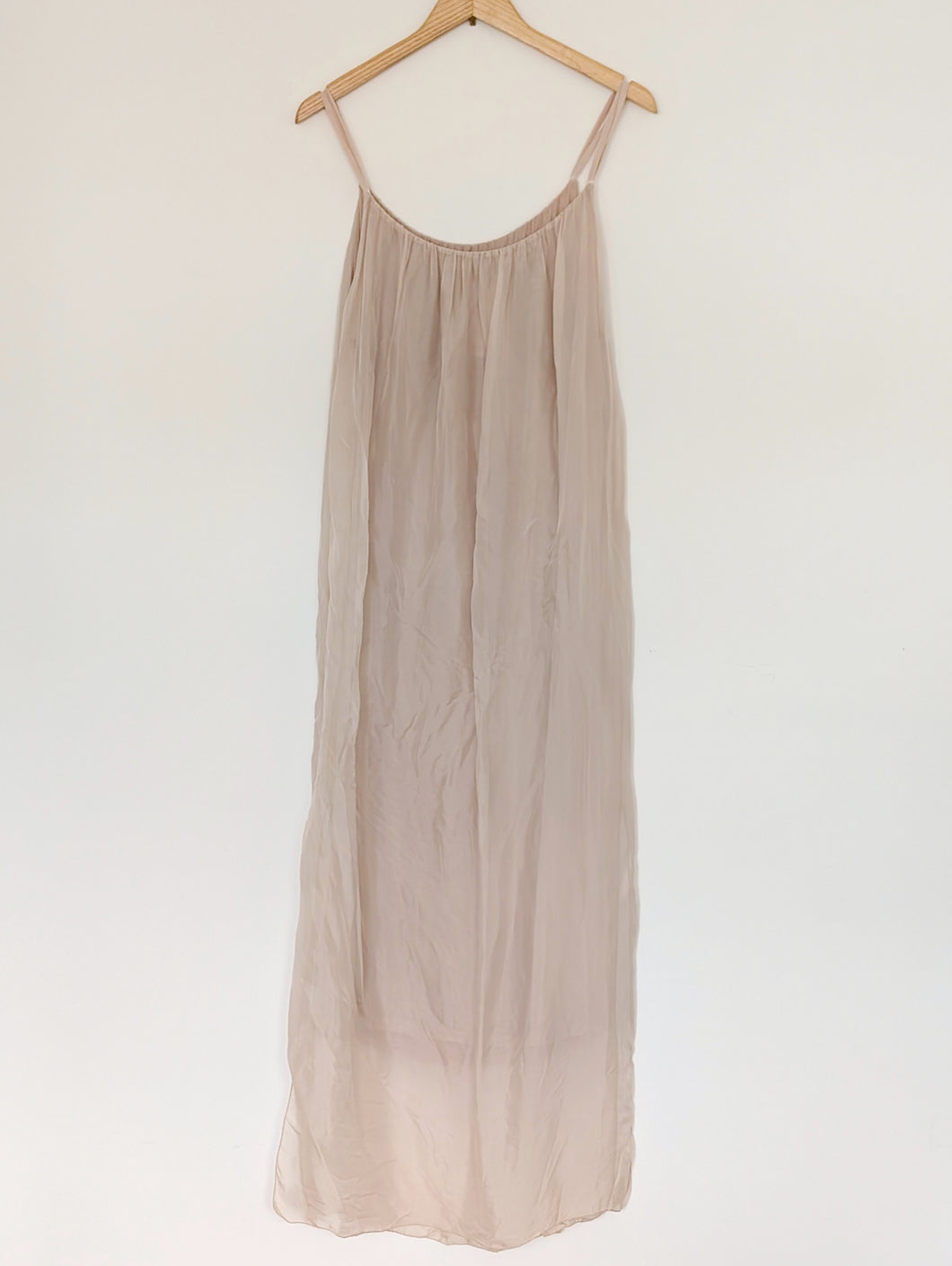 Cream Floaty Silk Dress. Medium