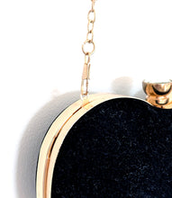 Load image into Gallery viewer, Black Heart Shaped Bag with Gold Strap
