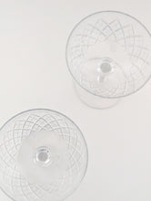 Load image into Gallery viewer, Two Cut Glass Champagne Coupes
