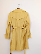 Load image into Gallery viewer, Yellow Cotton Blend Trench Coat. Size 14
