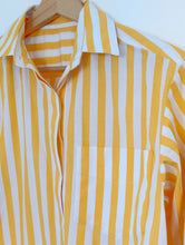 Load image into Gallery viewer, Orange and White Striped Cotton Shirt Size 14
