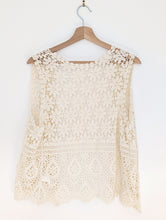 Load image into Gallery viewer, White Crochet Waistcoat. Size 14
