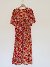 Load image into Gallery viewer, Red Floral Maxi Dress. Size 12
