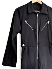 Load image into Gallery viewer, Black Jumpsuit/ Boilersuit. Size 8
