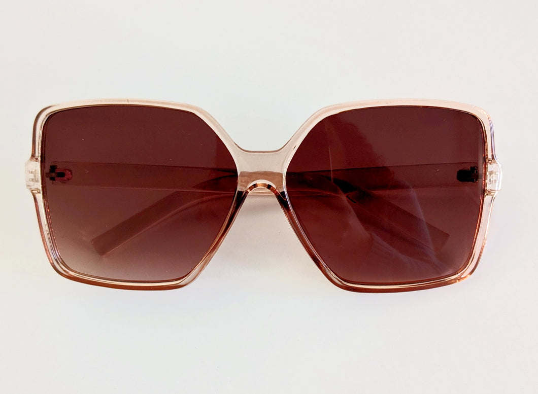 Oversized Peach Square Sunglasses