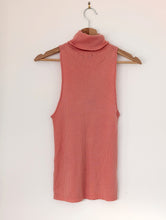 Load image into Gallery viewer, Coral Knitted Sleeveless Roll Neck Jumper. Size 8
